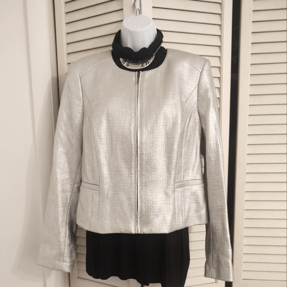 WHBM silver metallic jacket new with tags